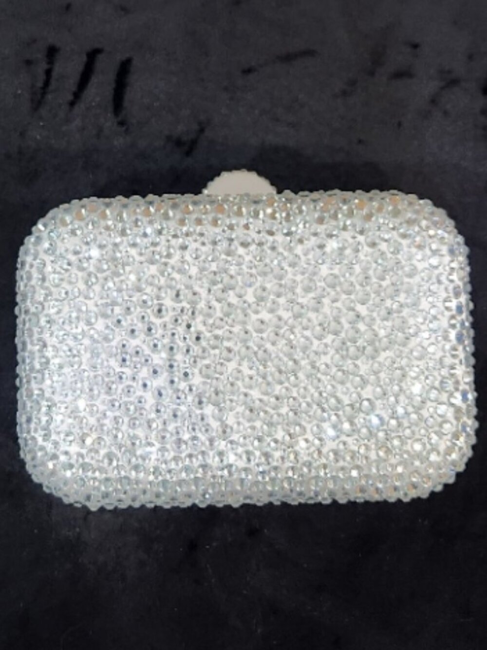 💥SHOWSTOPPER!💥OLGA BERG CASEY HOT FIX CLUTCH / SHOULDER BAG in SILVER - Picture 14 of 16